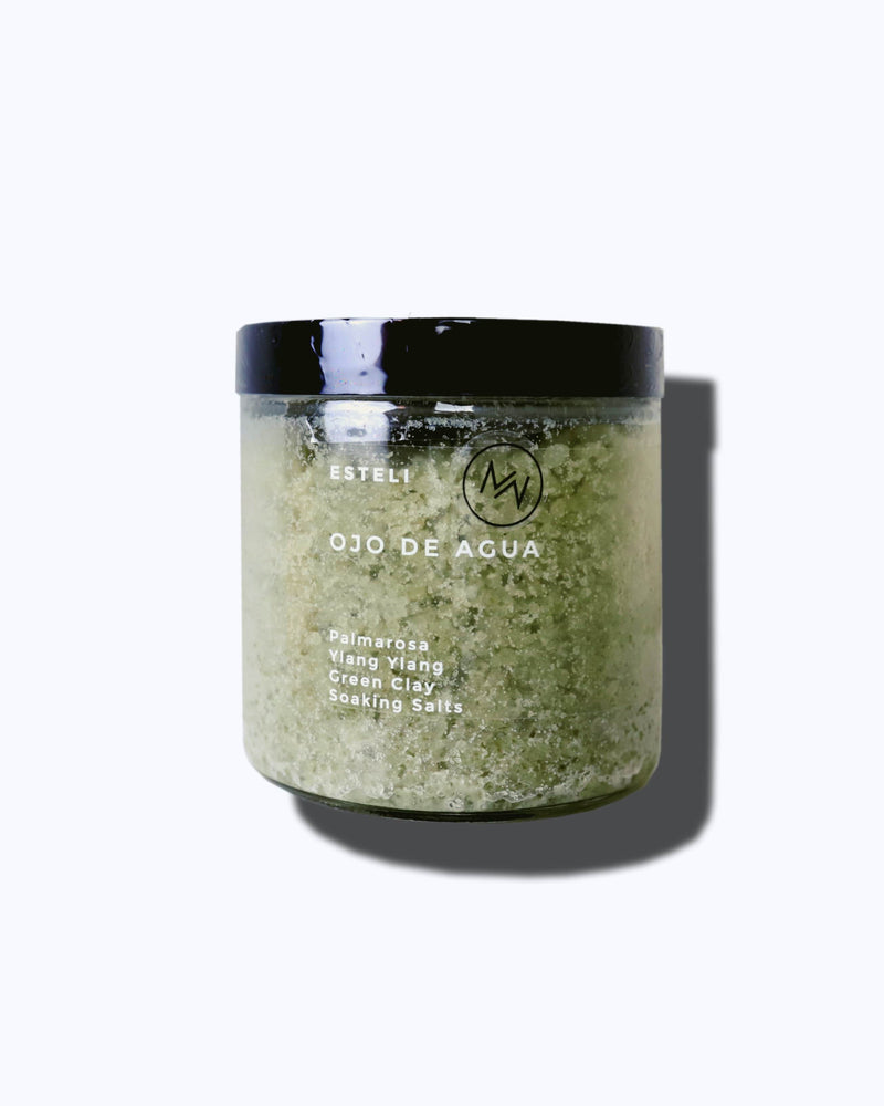 ESTELI BODY Soak Ojo de Aqua Salt Soak - Palmarosa, Ylang Ylang Green Clay