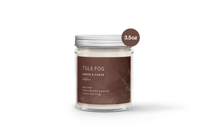 TULE FOG Fragrance Amber + Cedar Soy Candle